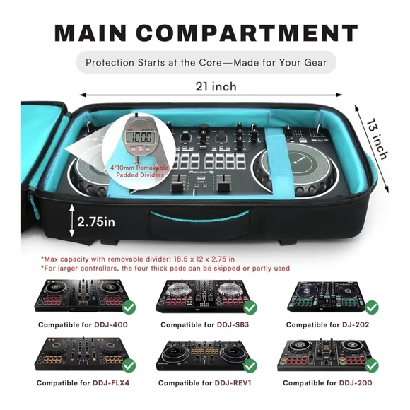 Black and Blue DJ Controller Backpack - Picture 4 of 14